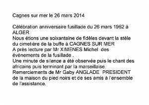 2014 03 26 CAGNES SUR MER A LA MEMOIRE DES  VICTIMES DE LA FUSILLADE DU 26 03 1962 A ALGER